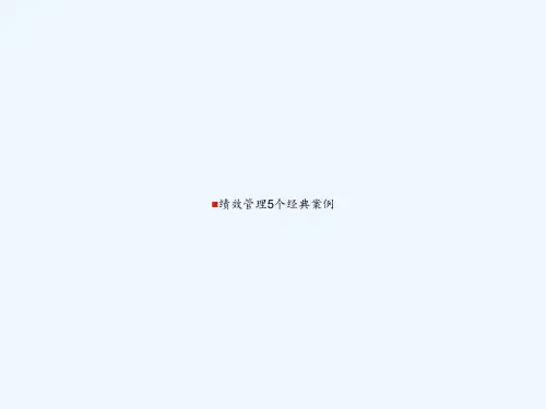 绩效管理5个经典案例 PPT