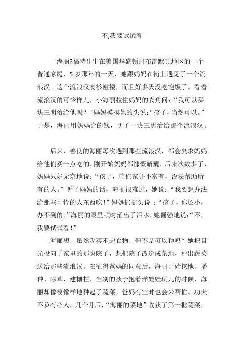 不,我要试试看