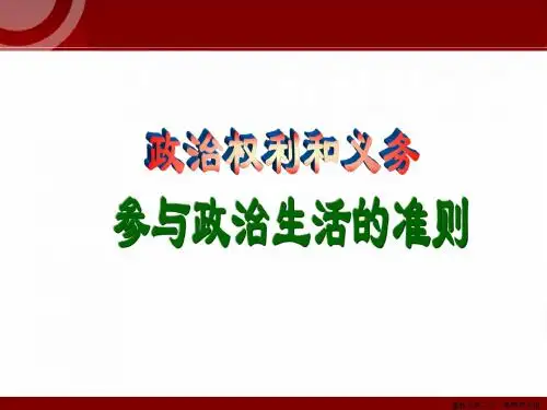 参加政治生活的准则PPT课件(1)