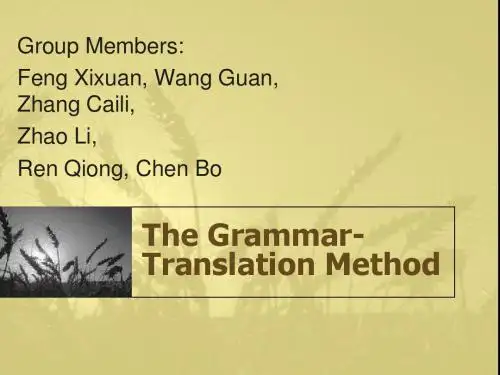 The Grammar-Translation Method