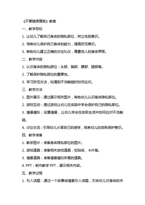《不要随便摸我》教案