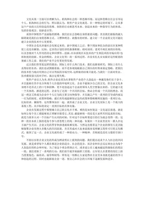 软件企业的文化