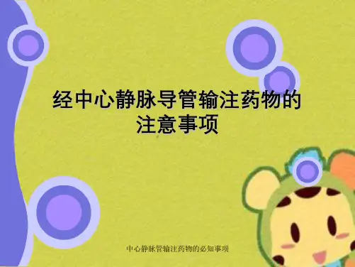 中心静脉管输注药物的必知事项