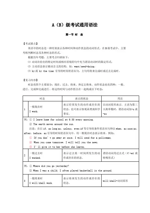 AB级考试通用语法