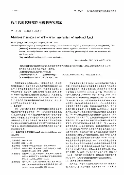 药用真菌抗肿瘤作用机制研究进展