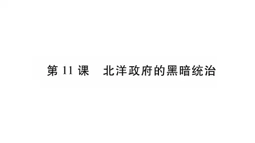第11课 北洋政府的黑暗统治