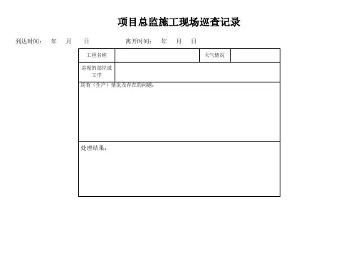 项目总监施工现场带班检查记录