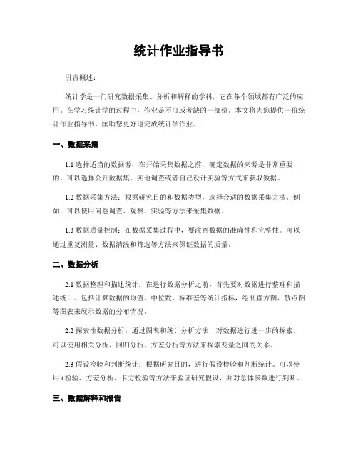 统计作业指导书