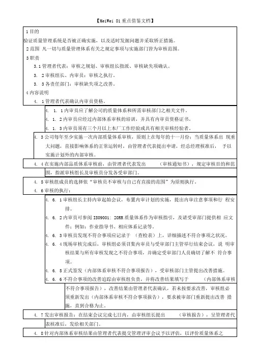 内部体系审核程序