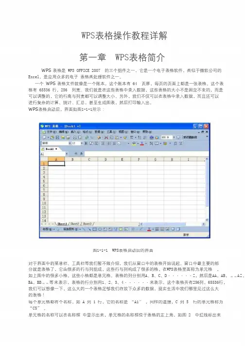WPS表格操作教程