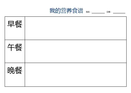 我的营养食谱