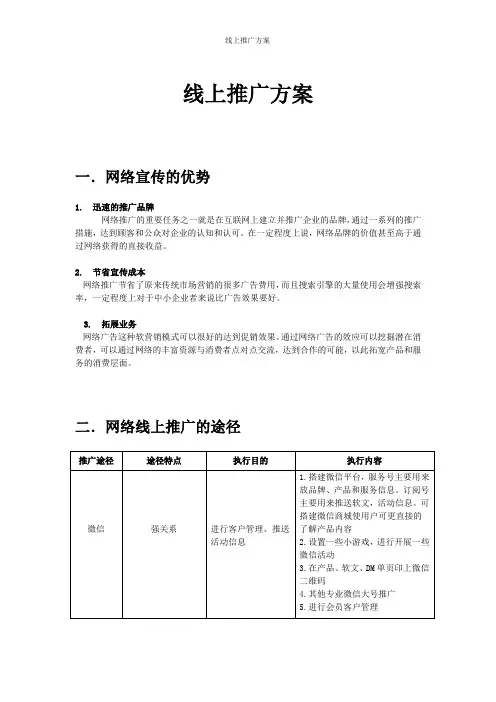 线上推广方案