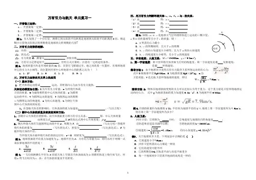 万有引力与航天教学案