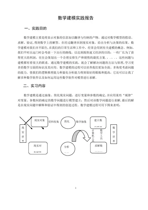 数学建模实践报告