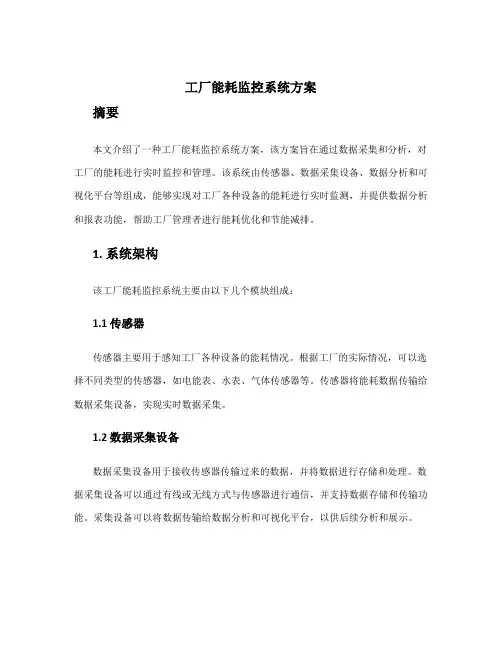 工厂能耗监控系统方案