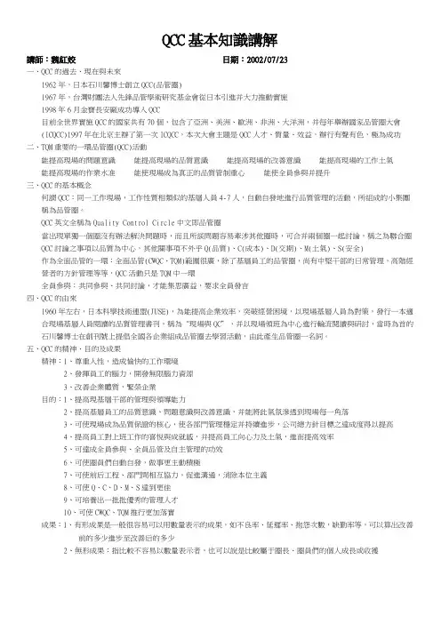 QCC基本知识讲解