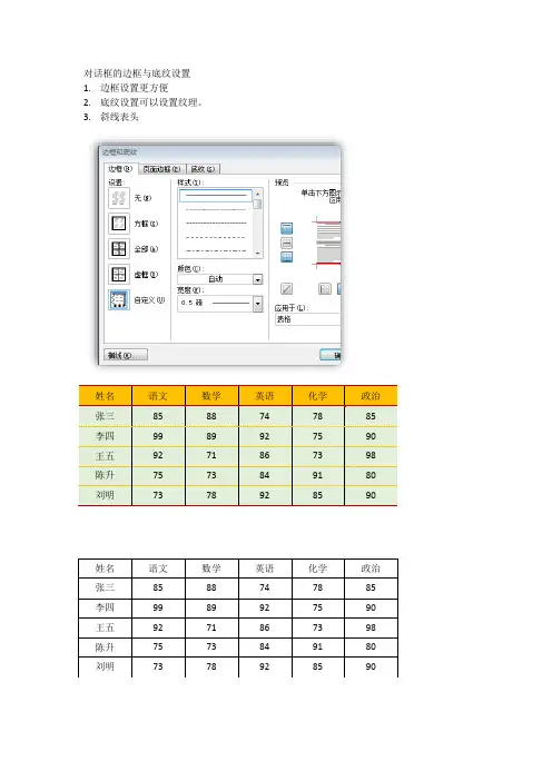 2.8 表格底纹与边框2