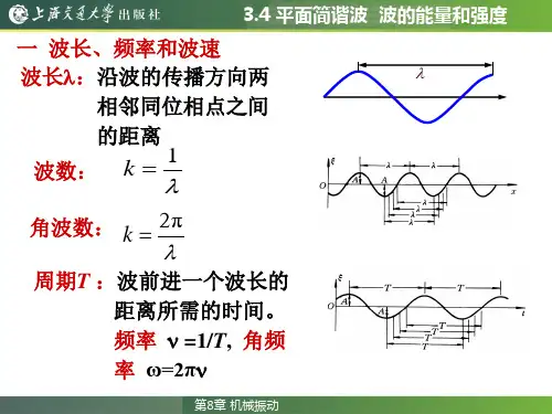 大学物理3.4 平面简谐波 波的能量和强度