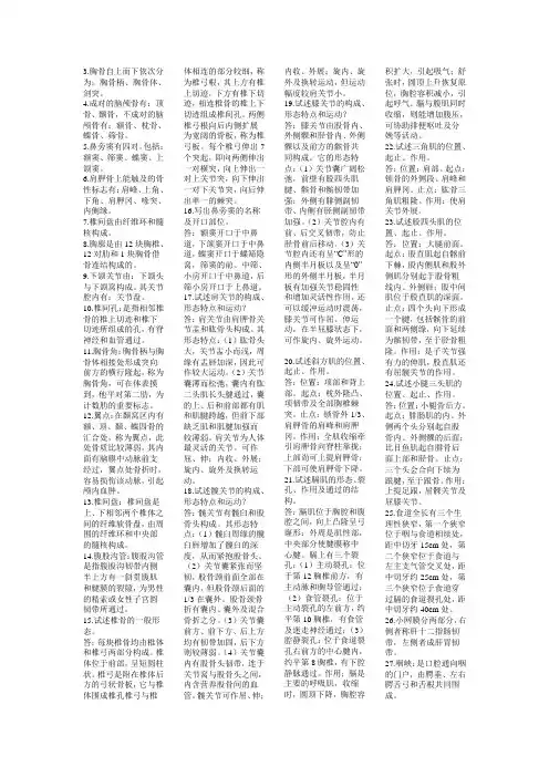 解剖学重点
