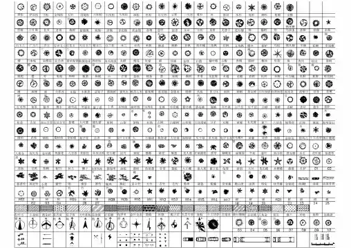 常见景观树cad图库1(近300种)