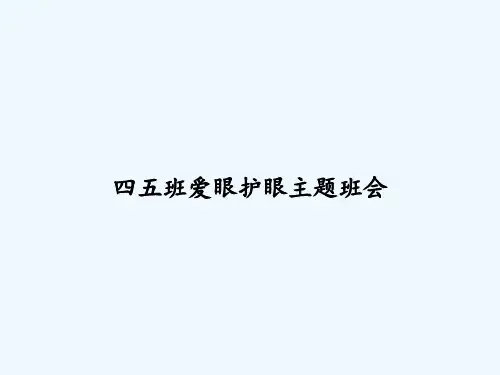 四五班爱眼护眼主题班会 PPT