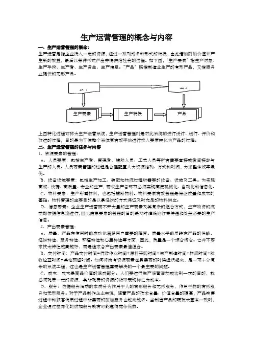 制造业生产运营管理内容