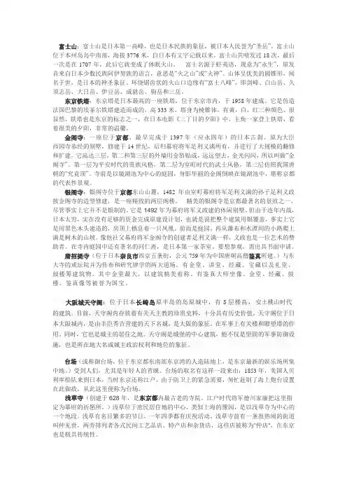 日本景点简介