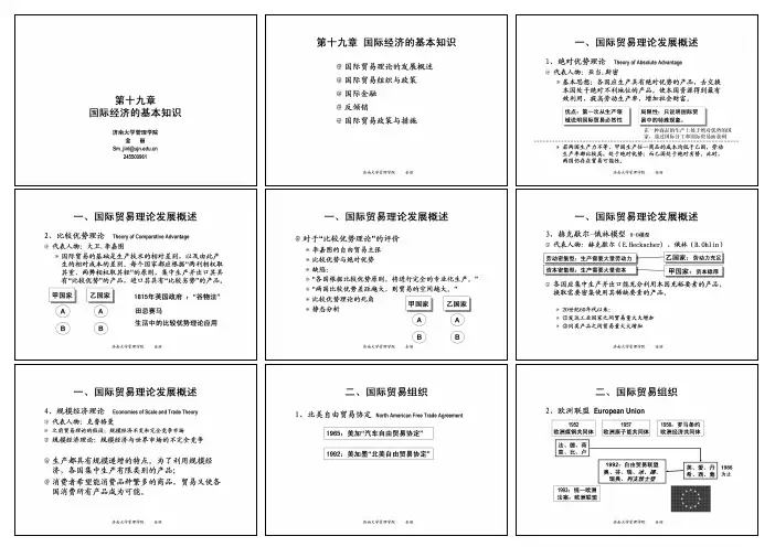 第19章 国际经济的基本知识