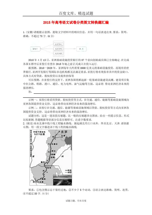 2019年高考语文真题分类汇编08 图文转换题 含答案解析