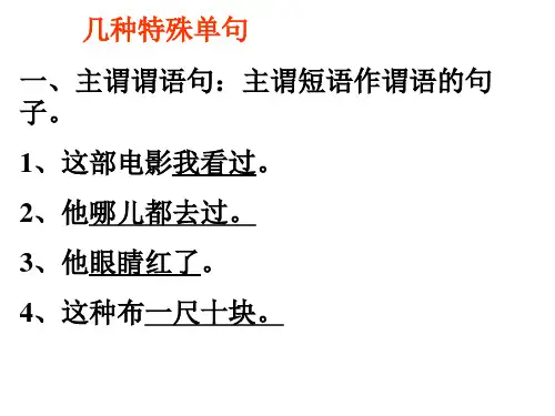 几种特殊单句的语法判定