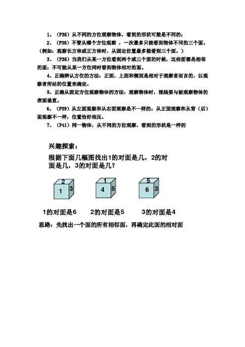 观察物体知识点归纳总结