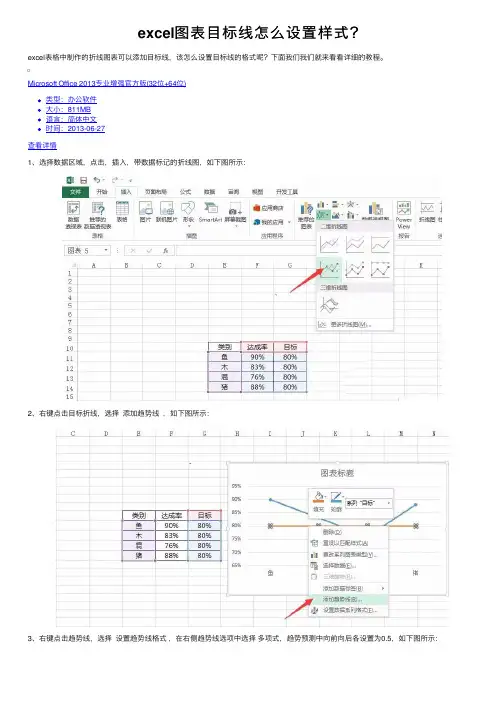excel图表目标线怎么设置样式？