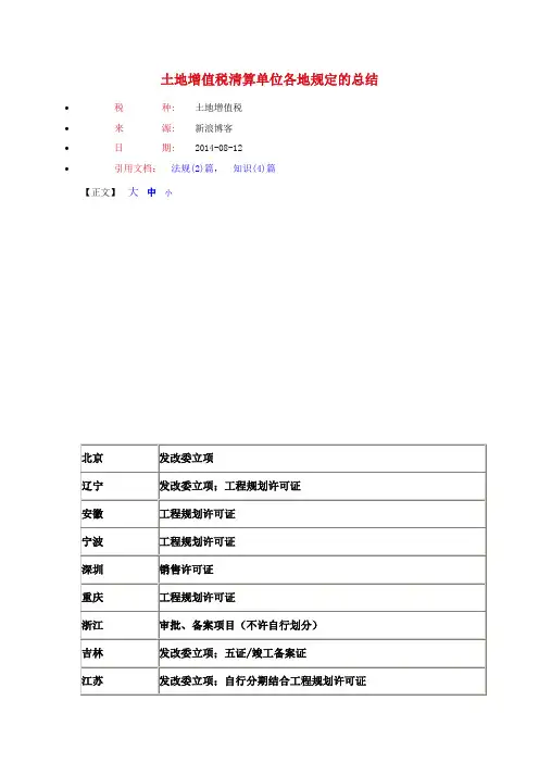 土地增值税清算项目的划分