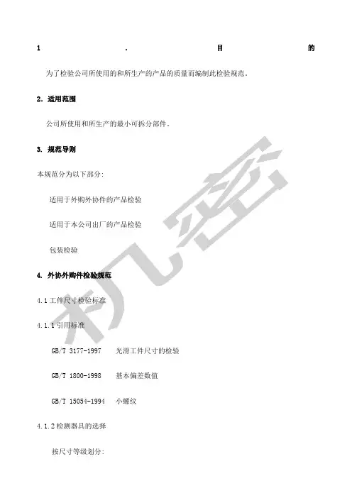 产品检验规程样本