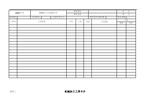 机械加工工艺卡片模板