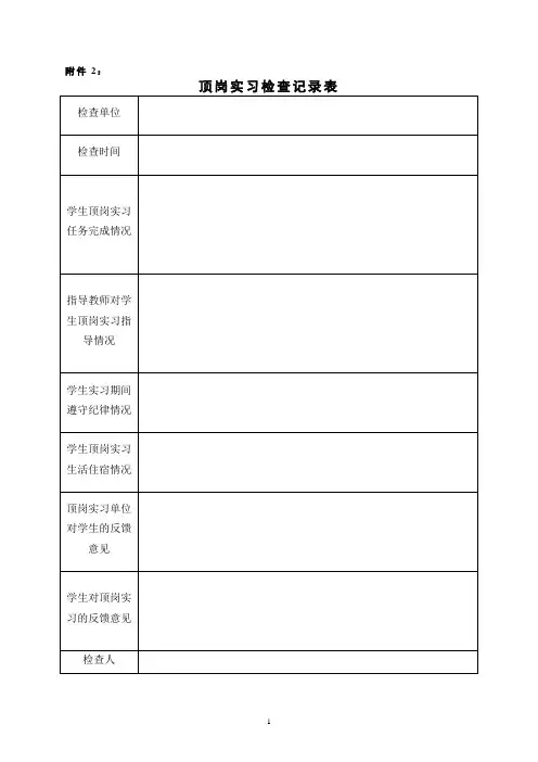 顶岗实习检查记录表