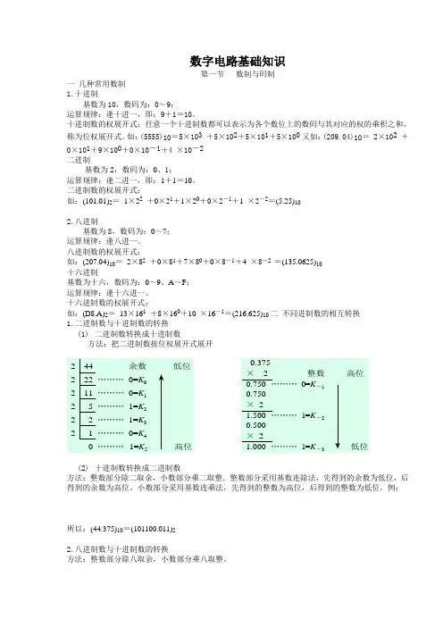 数字电路基础知识