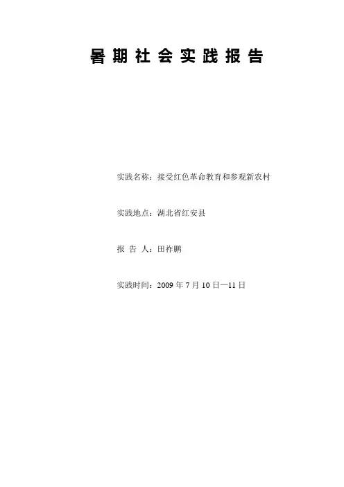 暑期社会实践报告(红安县)