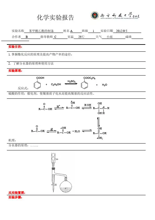 有机实验报告模板(1)