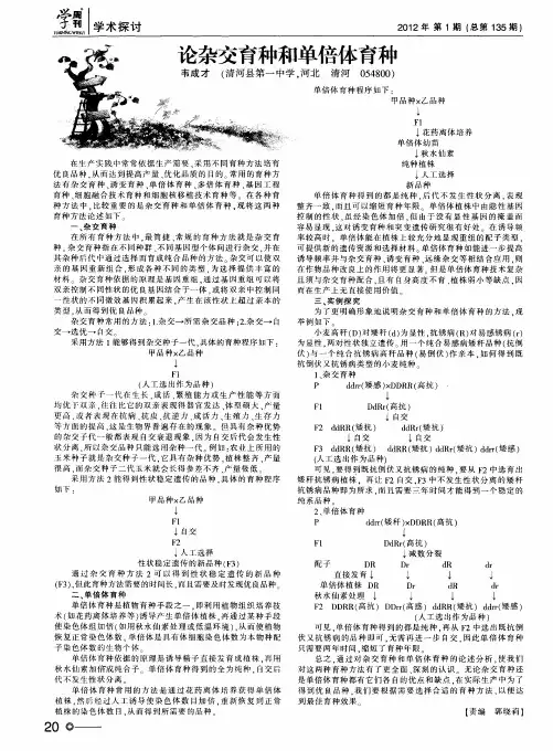 论杂交育种和单倍体育种