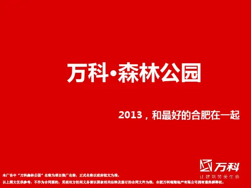 万科森林公园推介方案