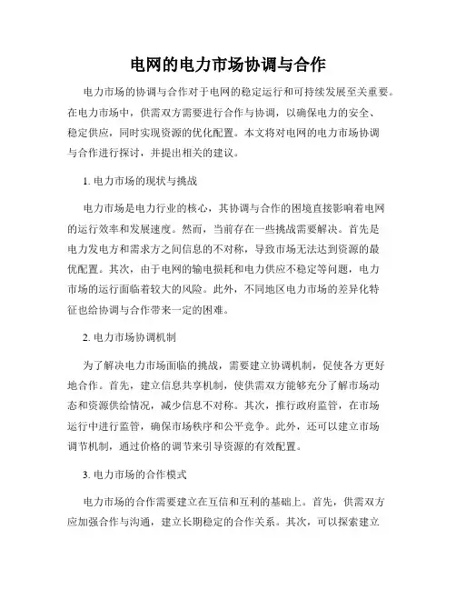 电网的电力市场协调与合作