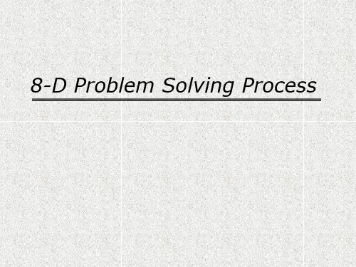 8D Problem Solving Process
