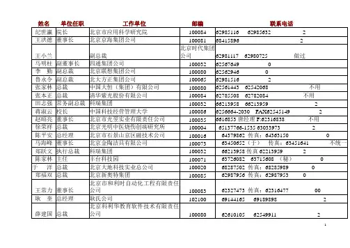北京名企名录(酷资料)