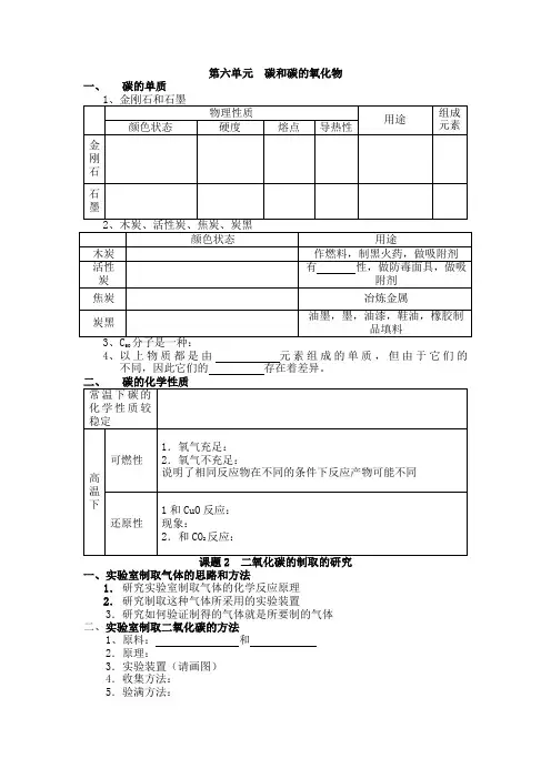 九年级化学第一轮复习学案