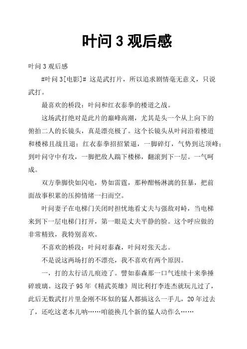 叶问3观后感