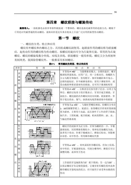 机械设计 第4章  螺纹联接与螺旋传动