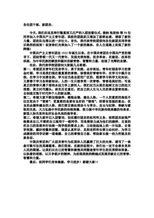 老团员讲话