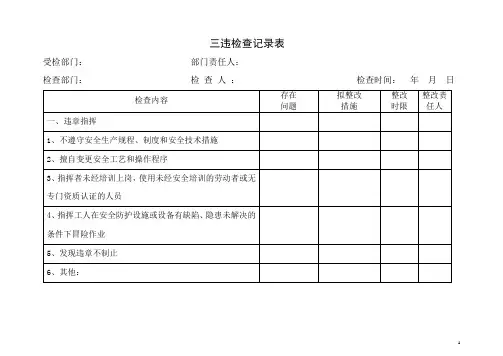 “三违”检查记录表