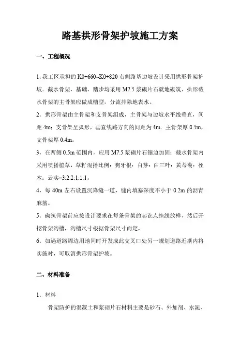 拱形骨架护坡施工方案
